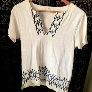 MADEWELL Black/White Print Top Size Small